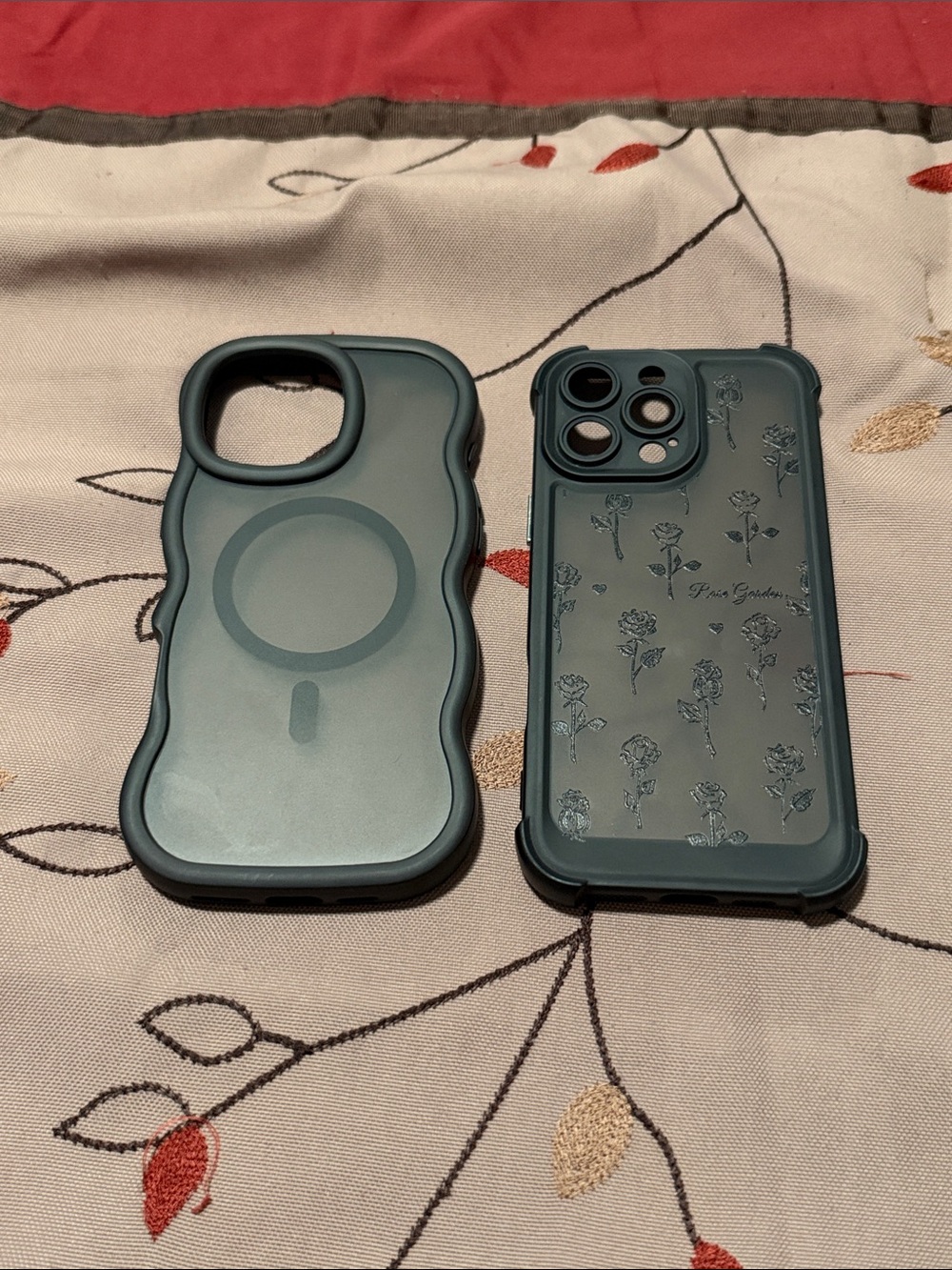 Amazon Teal Floral MagSafe-Compatible Phone Case Set